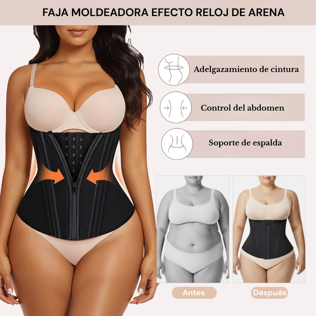 Waist Trainer con 15 varillas de acero para moldear y entrenar