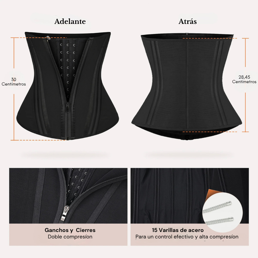 Waist Trainer con 15 varillas de acero para moldear y entrenar