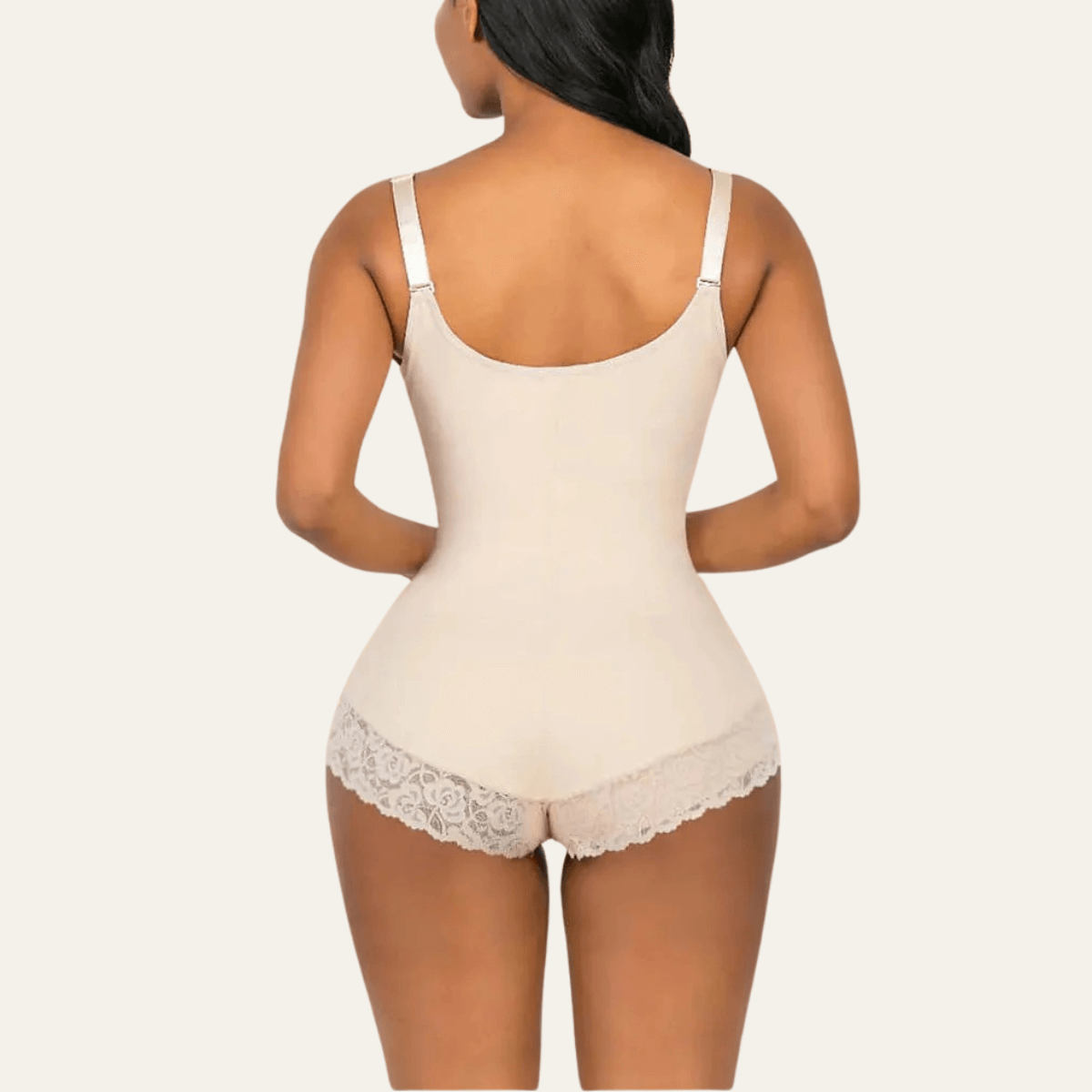 Faja colombiana de control del abdomen firme con cremallera y ganchos
