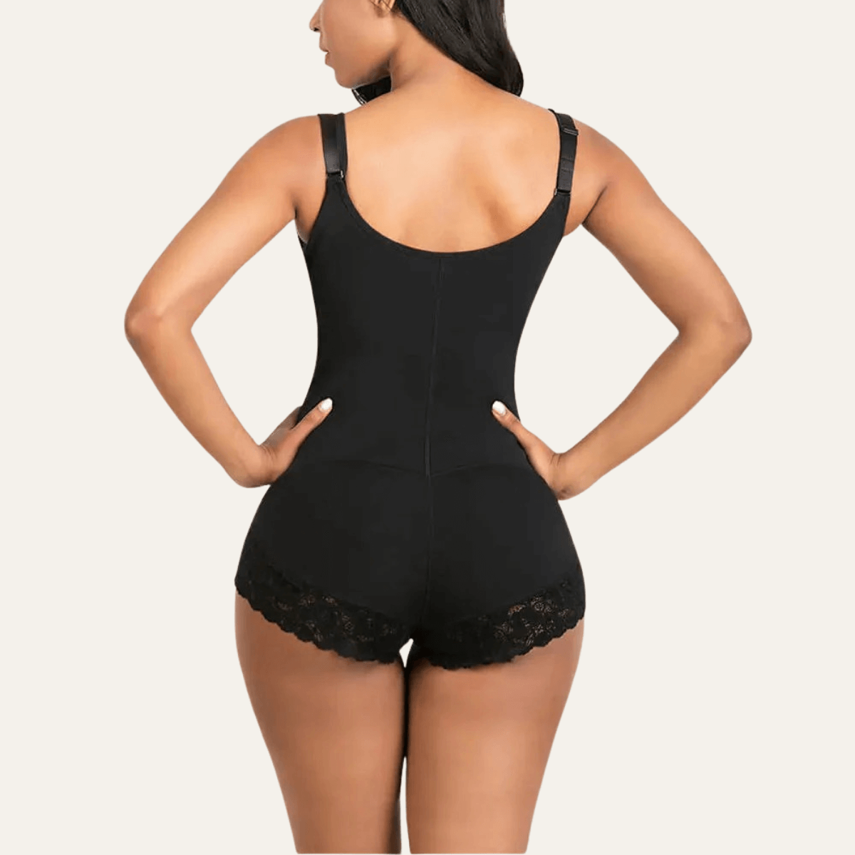 Faja colombiana de control del abdomen firme con cremallera y ganchos