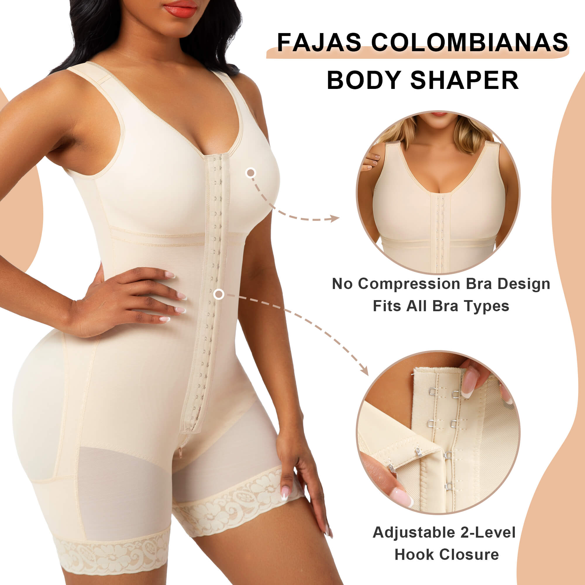 Faja de cuerpo completo con cierre en la entrepierna